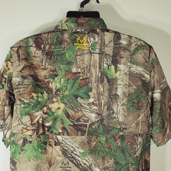 Realtree Mens Hunting Guide Shirt M XtraGreen Camo Short Sleeve Ripstop - Picture 12 of 13